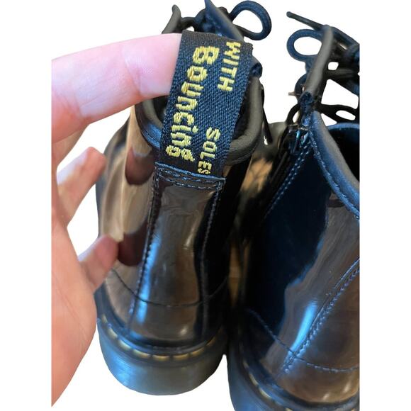 Dr Martens Youth Kids Black Delaney Side Zip Boots Glossy Sz 3 DOC Docs - Picture 6 of 11